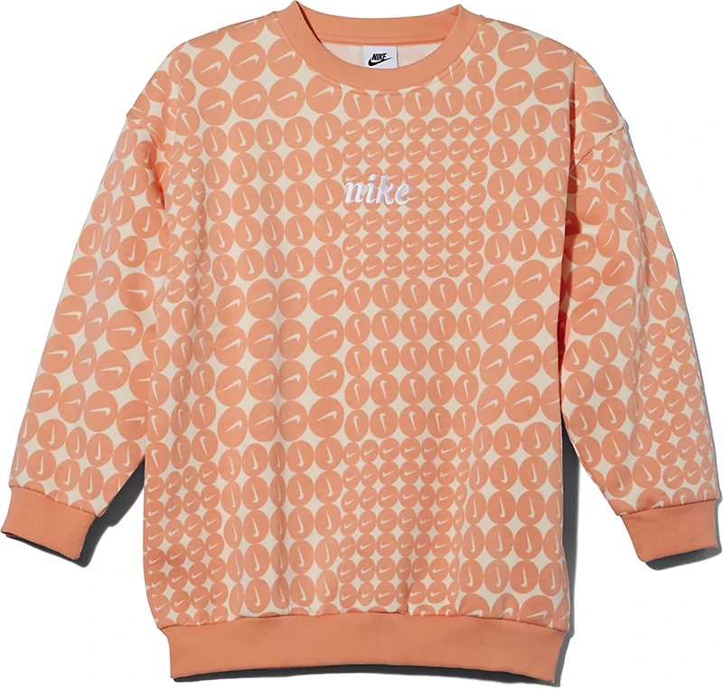 Nike Girls' Sportswear Club Fleece Oversized Crew Neck Sweatshirt