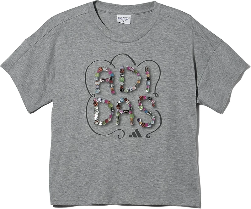 adidas Girls' Drop Shoulder Heather Short Sleeve T-shirt