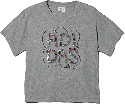 adidas Girls' Drop Shoulder Heather Short Sleeve T-shirt