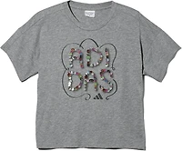 adidas Girls' Drop Shoulder Heather Short Sleeve T-shirt