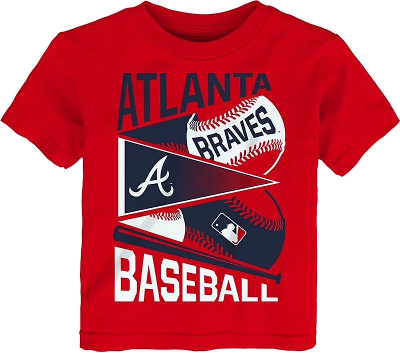 Outerstuff Toddlers' Atlanta Braves Pennant Fever Short Sleeve T-shirt