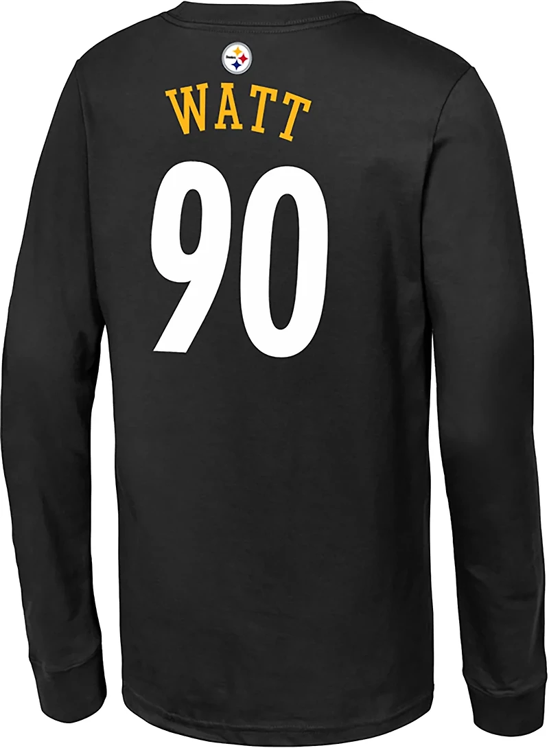 Outerstuff Kids' Pittsburgh Steelers TJ Watt Mainliner Name and Number T-shirt
