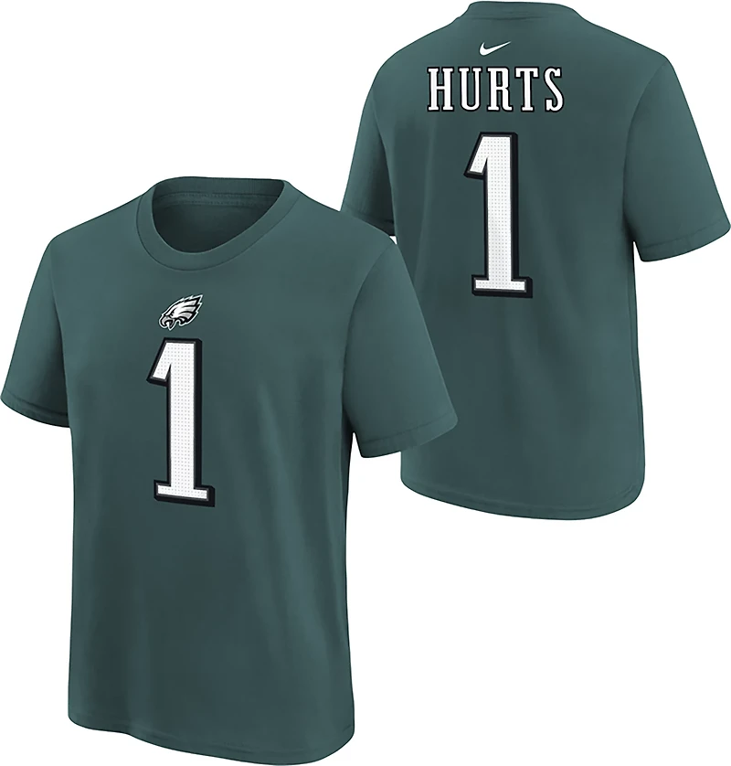 Nike Kids' Philadelphia Eagles Jalen Hurts Fuse Name and Number Short Sleeve T-shirt