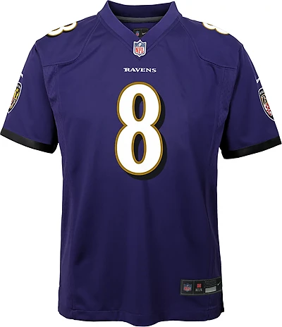 Nike Kids' Baltimore Ravens Lamar Jackson #8 Game Team Jersey