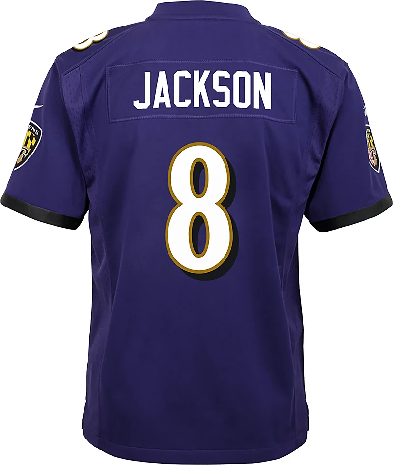 Nike Kids' Baltimore Ravens Lamar Jackson #8 Game Team Jersey