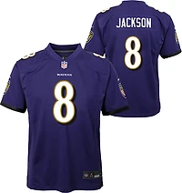 Nike Kids' Baltimore Ravens Lamar Jackson #8 Game Team Jersey