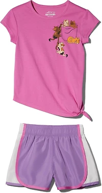 BCG Toddler Girls' Pocket Cat 2-Piece Short Sleeve T-shirt Set