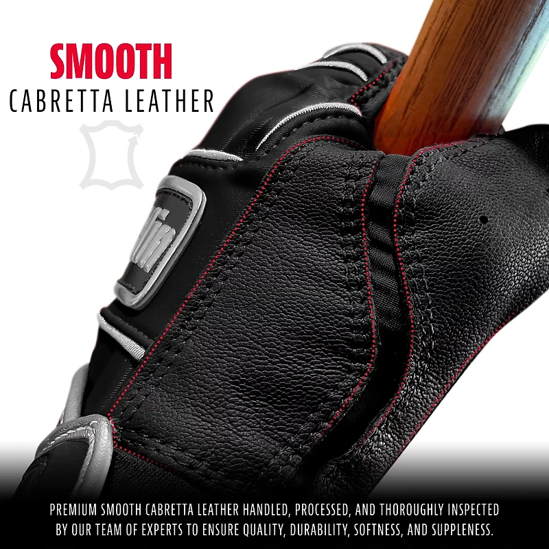 Franklin Adults' Chrome Powerstrap Batting Gloves