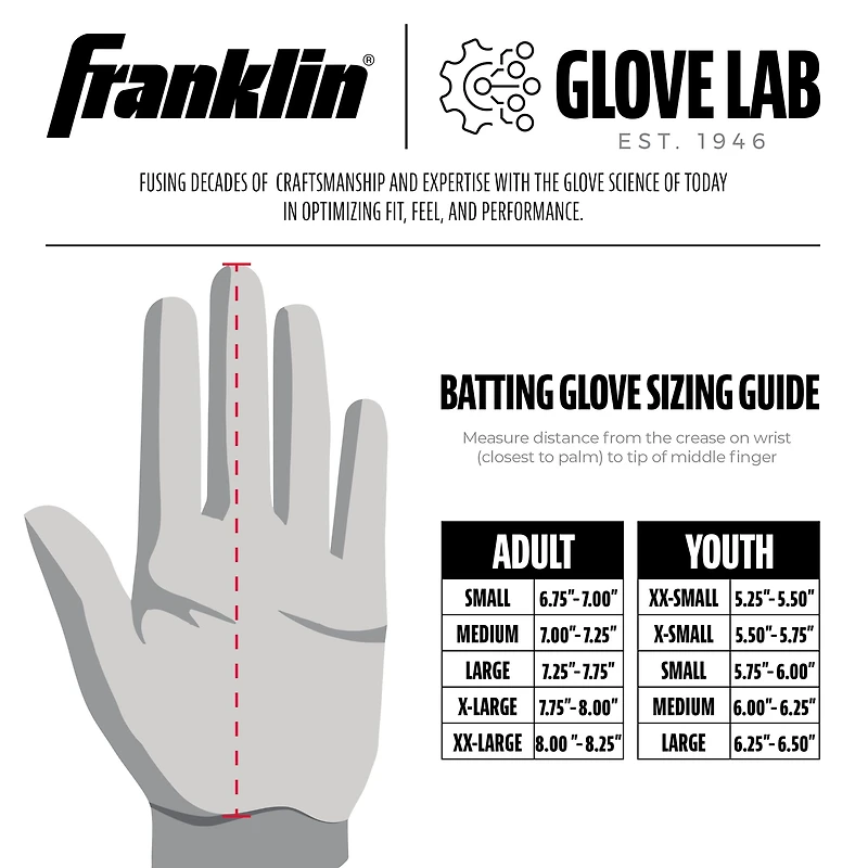 Franklin Adults' Powerstrap Batting Gloves
