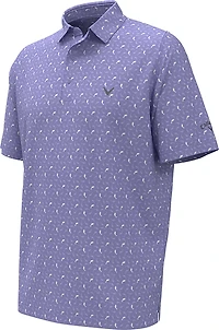 Callaway Men's Dolphin Texture Print Short Sleeve Polo Shirt