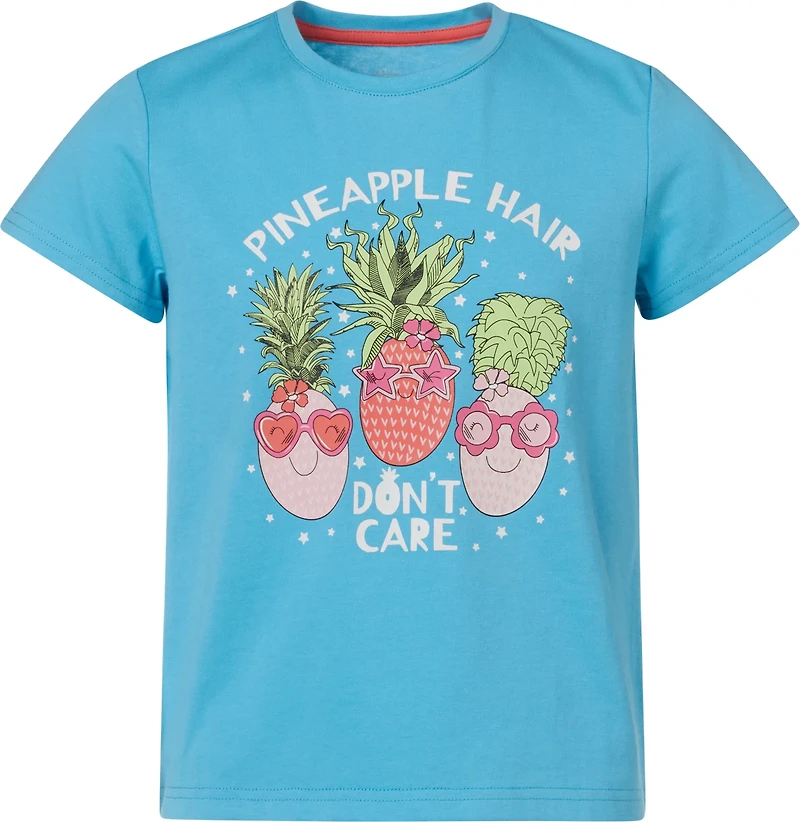 BCG Girls' Lifestyle Cotton Pineapple Short Sleeve T-shirt