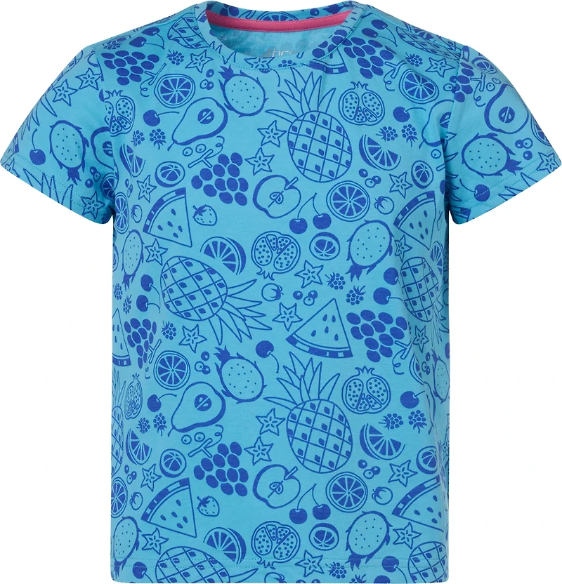 BCG Girls' Cotton Citrus AOP Graphic Short Sleeve T-shirt