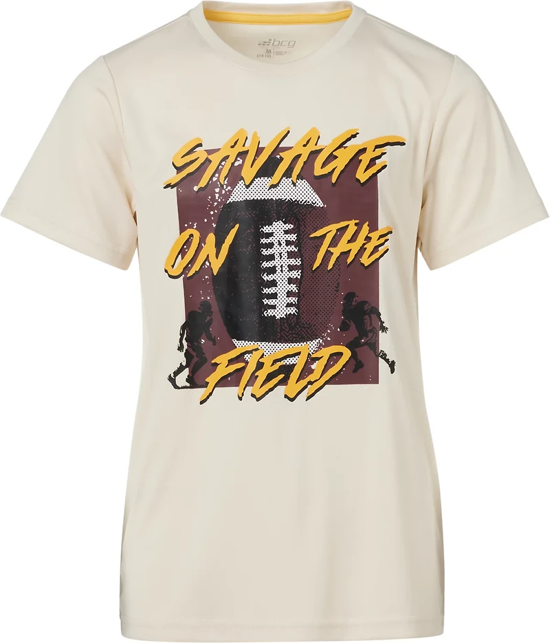 BCG Boys' Turbo Graphic Savage On The Field Short Sleeve T-shirt