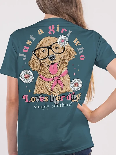 Simply Southern Girls' Smart Dog Short Sleeve T-shirt