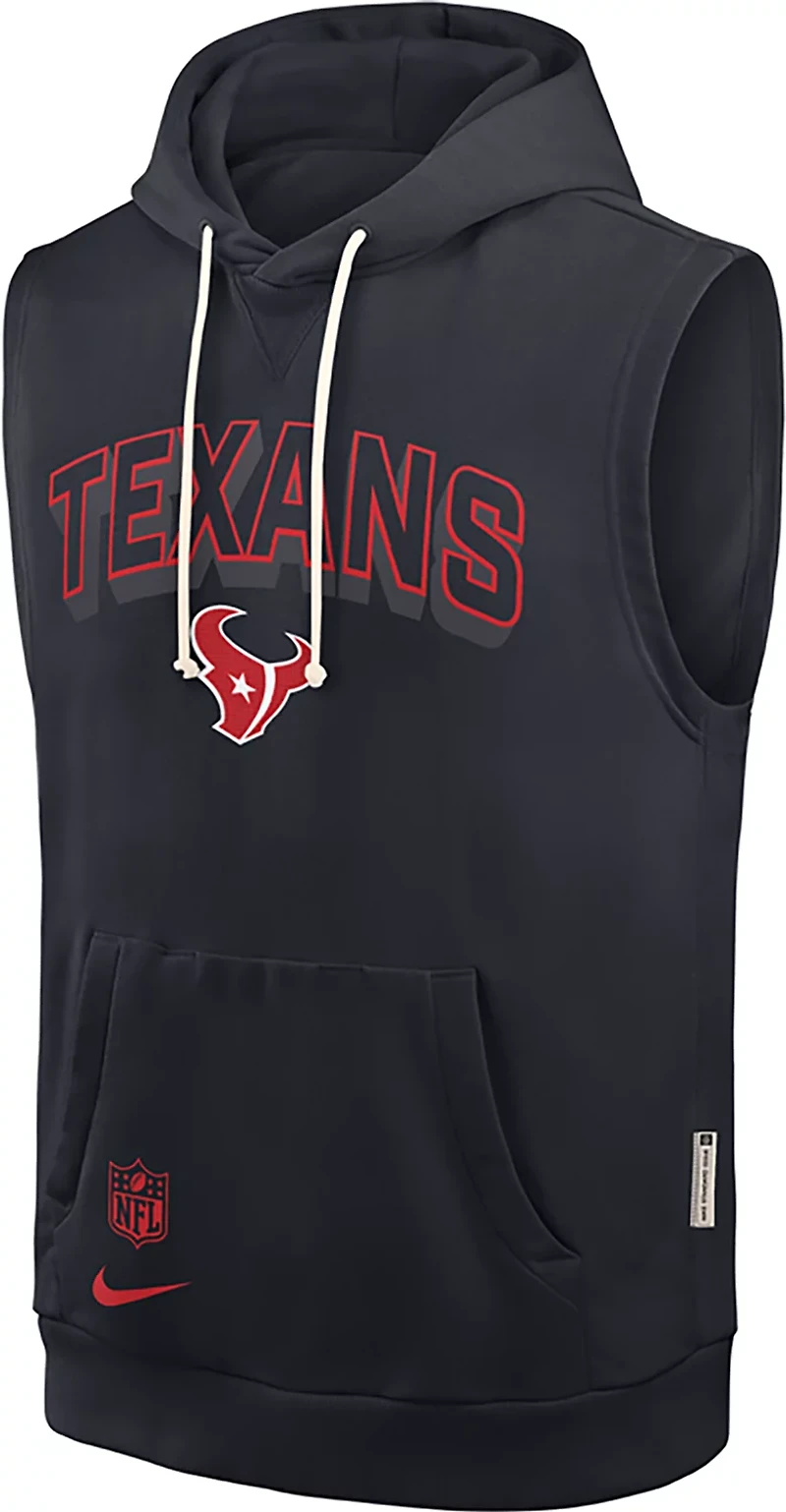 Nike Men's Houston Texans Dri-FIT Fleece Sleeveless Hoodie