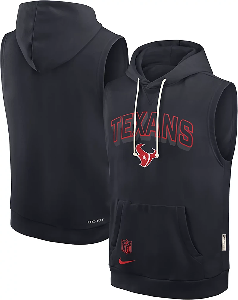Nike Men's Houston Texans Dri-FIT Fleece Sleeveless Hoodie