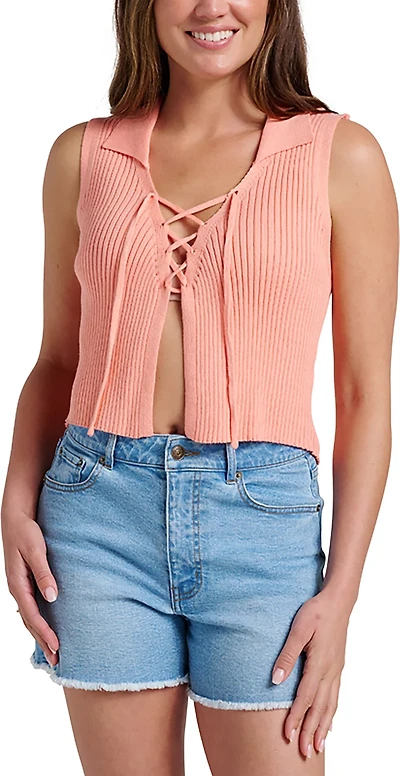 Quicksilver Women's Sandbar Sleeveless Lace Up Sweater