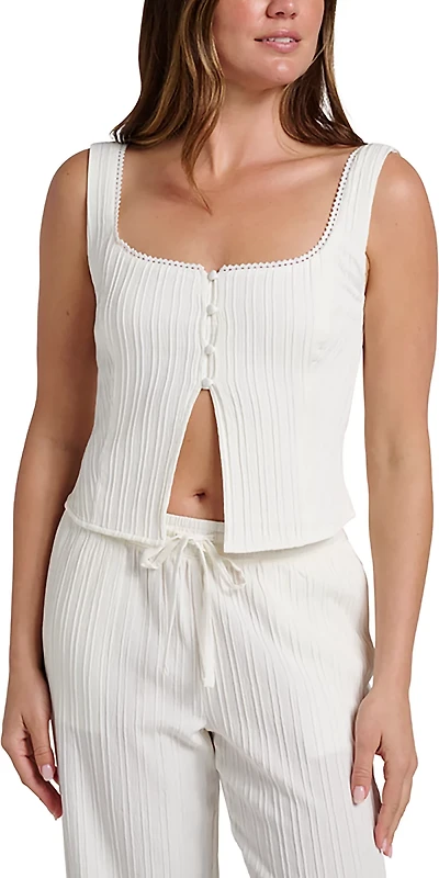 Quicksilver Women's Maci Solid Textured Woven Tank Top