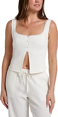 Quicksilver Women's Maci Solid Textured Woven Tank Top