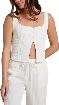 Quicksilver Women's Maci Solid Textured Woven Tank Top