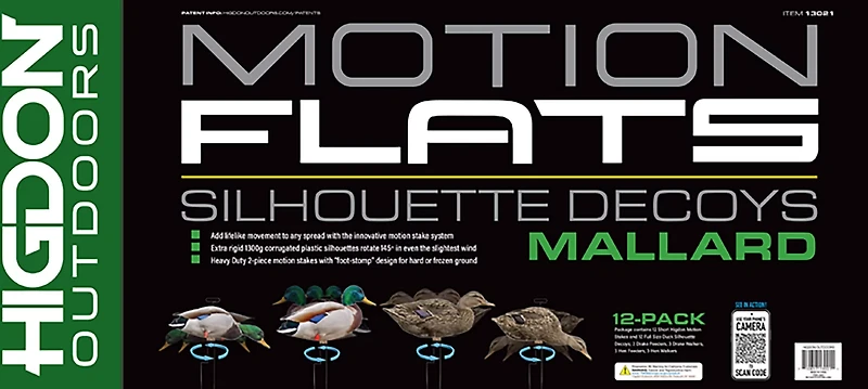 Higdon FLATS Mallard Duck Motion Silhouette Decoy 12-Pack