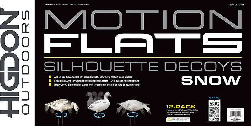 Higdon FLATS Snow Goose Motion Silhouette 12-Pack