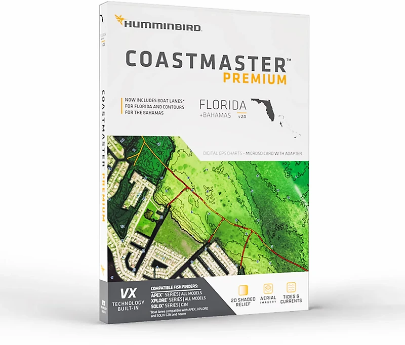 Humminbird CoastMaster Premium Florida V2 Micro SD Card with Bahamas