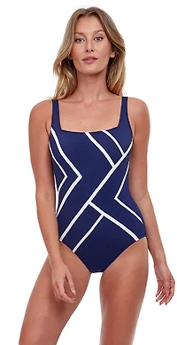 Gottex Women's Mirage Full Coverage Square Neck One Piece Swimsuit