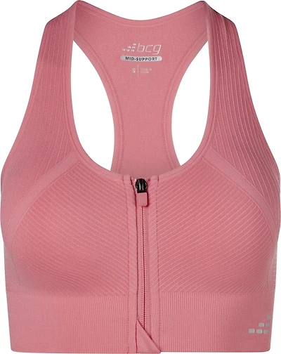 BCG Women's Seamless Zip Front Mid Impact Sports Bra