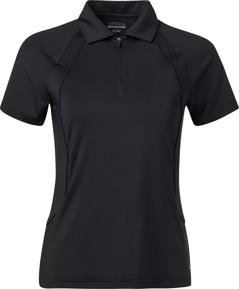 BCG Women's Tennis Piped Zip Polo Shirt