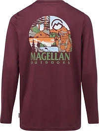 Magellan Outdoors Boys’ Beary Happy Camper GFX Pocket Crew Long Sleeve T-shirt