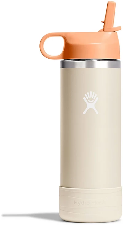 Hydro Flask Kids' 18 oz Wide Mouth Water Bottle with Straw Cap and Boot