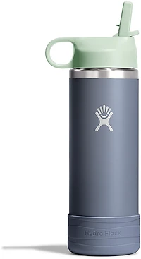 Hydro Flask Kids' 18 oz Wide Mouth Water Bottle with Straw Cap and Boot