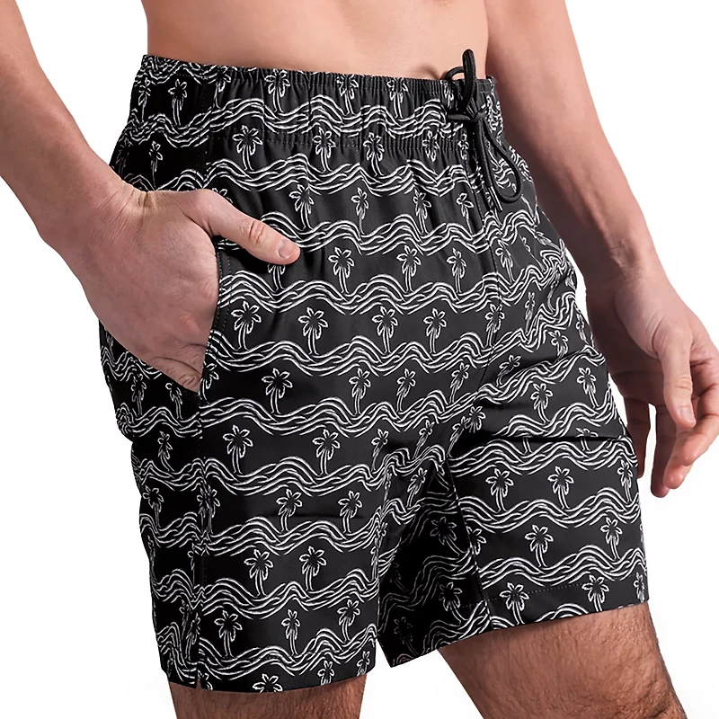 Beach Bros Men's Palm Waves Swim Trunk Shorts 6.5