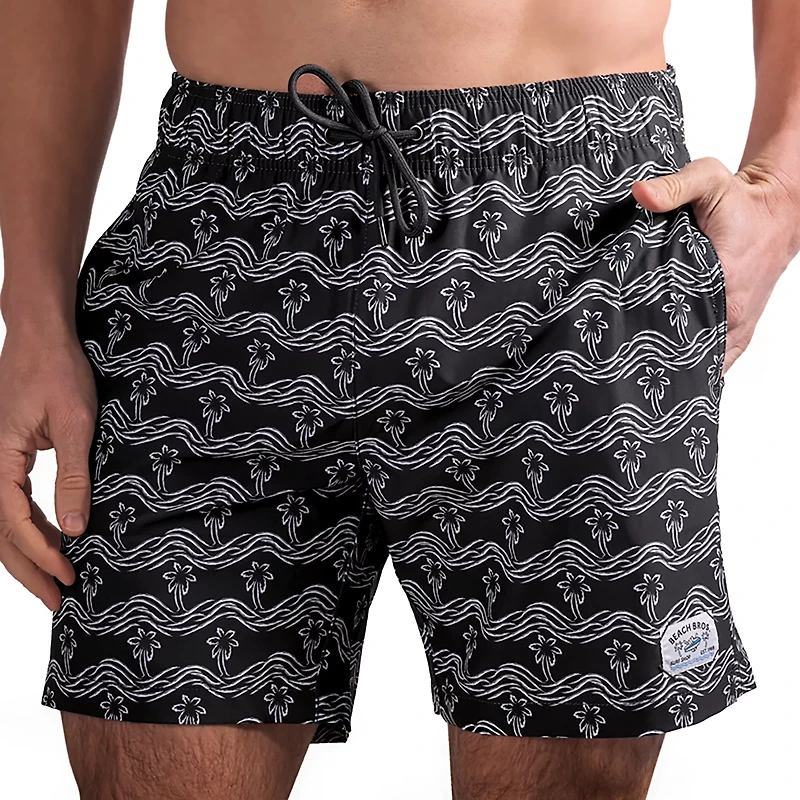 Beach Bros Men's Palm Waves Swim Trunk Shorts 6.5