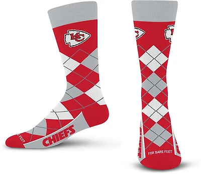 For Bare Feet Adults' Kansas City Chiefs Argyle Remix Trouser Socks