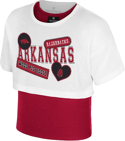 Colosseum Girls' Arkansas Gale 2Fer Short Sleeve Top