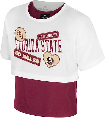 Colosseum Girls' Florida State Gale 2Fer Short Sleeve Top