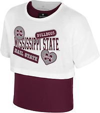Colosseum Girls' Mississippi State Gale 2Fer Short Sleeve Top