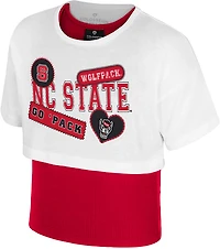 Colosseum Girls' NC State Gale 2Fer Short Sleeve Top