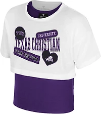 Colosseum Girls' TCU Gale 2Fer Short Sleeve Top