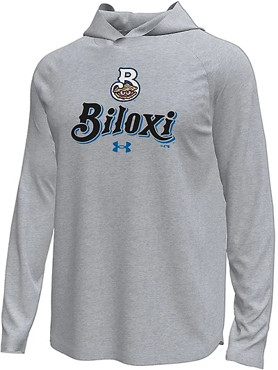 Under Armour Men's Shuckers Batter Up Tech Stretch Long Sleeve Hooded T-shirt