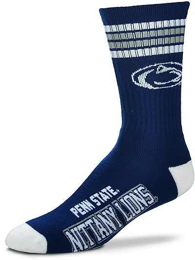 For Bare Feet Youth Penn State 4-Striped Deuce Crew Socks