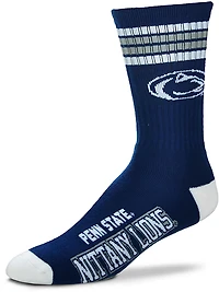 For Bare Feet Penn State 4-Stripe Deuce Crew Socks