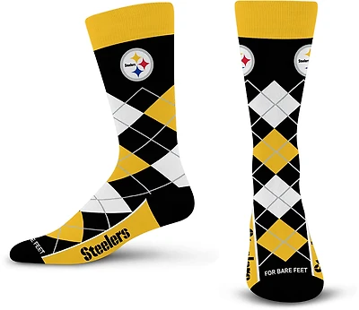 For Bare Feet Adults' Pittsburgh Steelers Argyle Remix Trouser Socks