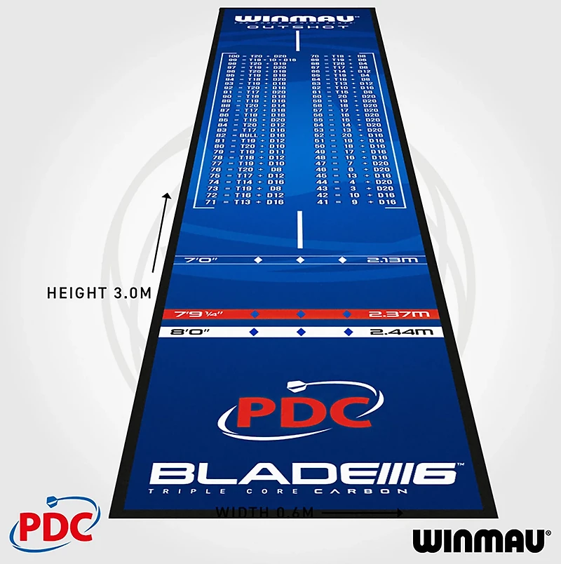 Winmau Pro Zone Outshot Soft Feel Dart Mat