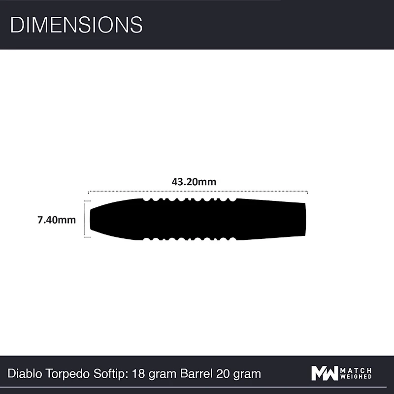 Winmau Diablo Softip Pro 90% Tungsten 20 g Darts 3-Pack