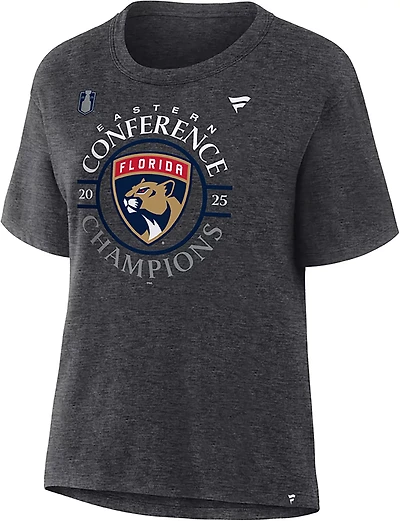 Fanatics Women's Florida Panthers 2025 NHL Conference Champions Locker Room V Neck Short Sleeve T-Shirt