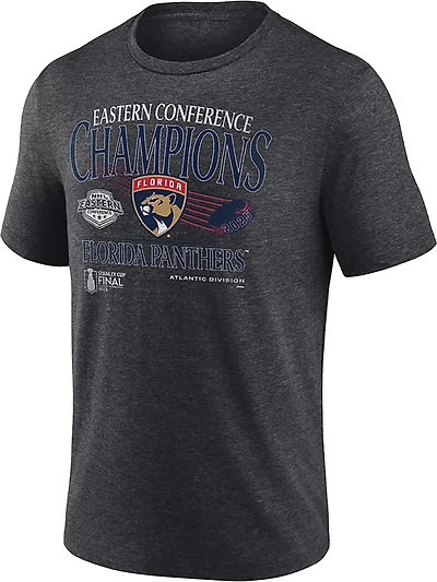 Fanatics Men's Florida Panthers 2025 NHL Conference Champions Old School Triblend Short Sleeve T-Shirt