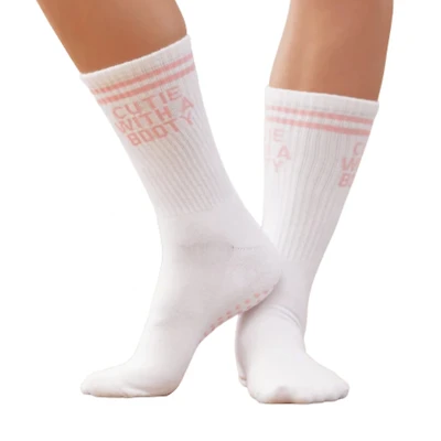 Souls. Women's Cutie With A Booty Grip Crew Socks